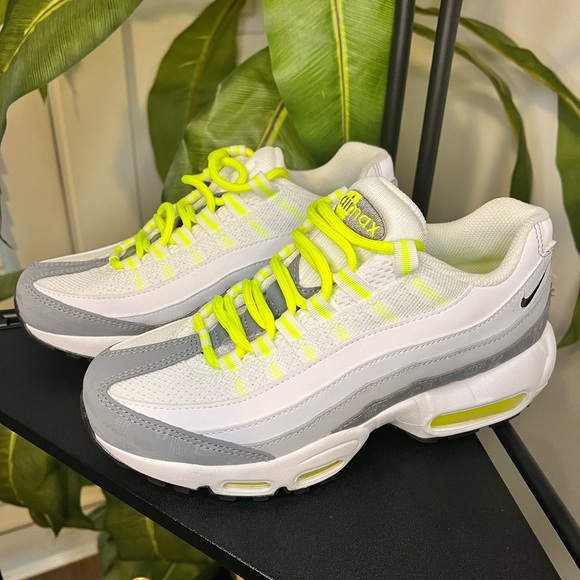 white and neon air max